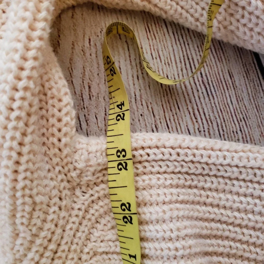 MOD Lusive off white chunky knit balloon sleeves pullover sweater XL